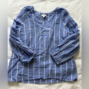 J. Crew Blue & White Stripe Blouse